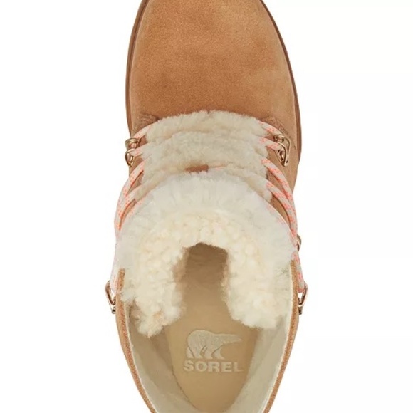 NEW sorel Joan of Arctic III Shearling Trim Waterproof Wedge leather Boot 5 36 - Picture 4 of 16